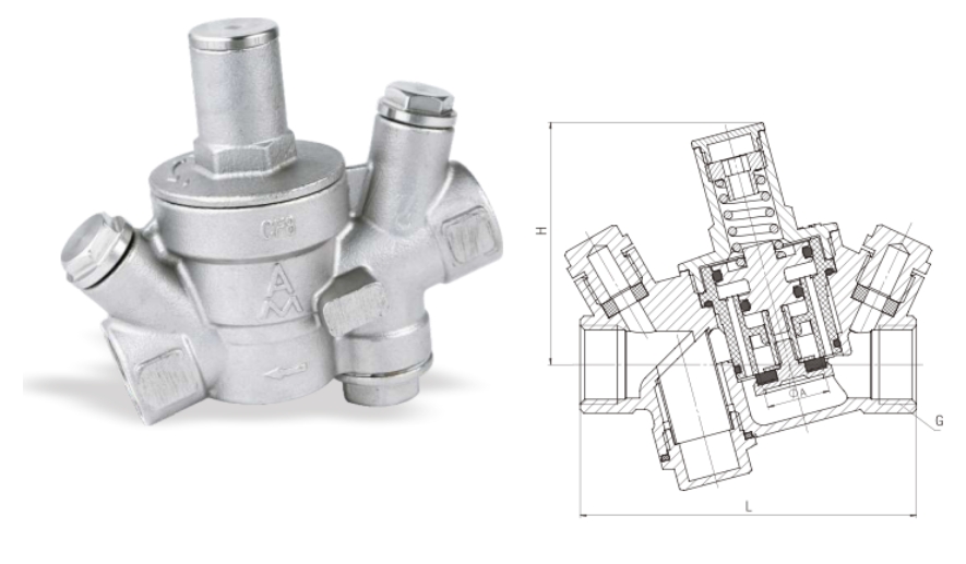 埃美柯不銹鋼過濾器減壓閥8730結構圖