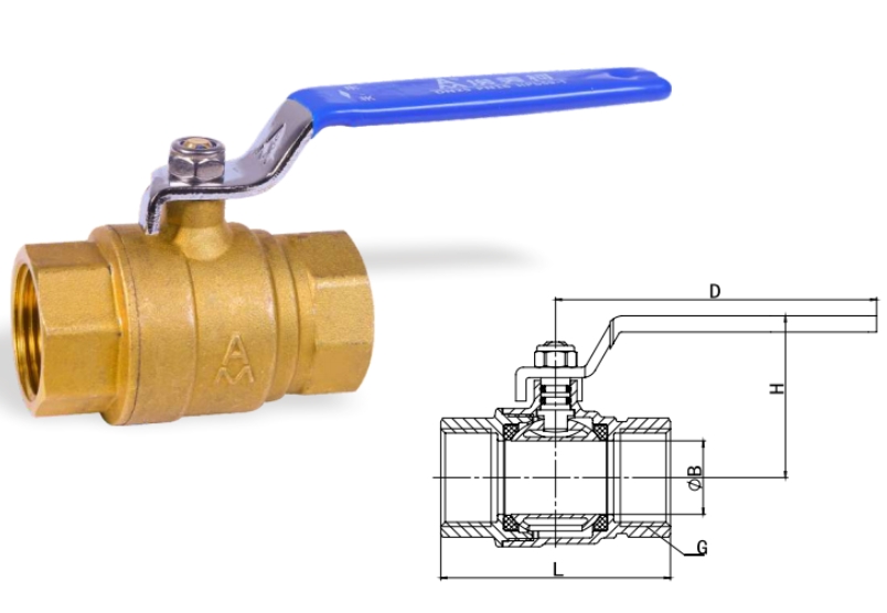 埃美柯黃銅球閥252結構圖