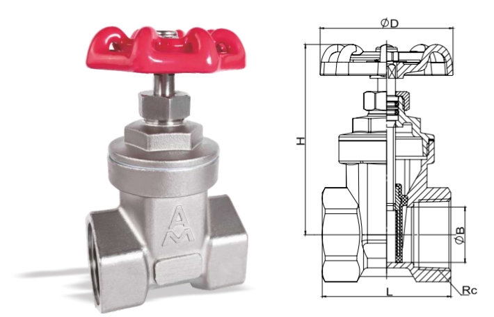 埃美柯不銹鋼軟密封閘閥8129結構圖